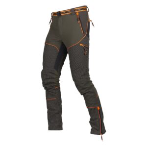 KEVLAR® Medžioklės Kelnės – Tvirtumas ir Judėjimo Laisvė Gamtoje (Chaki/Oranžinės detalės)